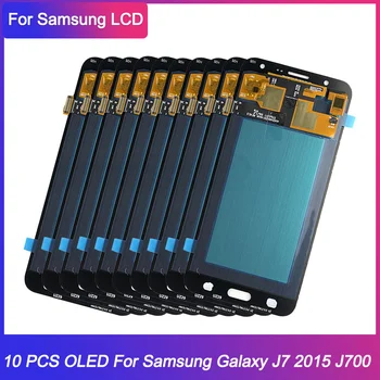 10 шт./лот OLED для Samsung Galaxy J7 2015 J700 ЖК-дисплей с сенсорным экраном и цифровым преобразователем в сборе