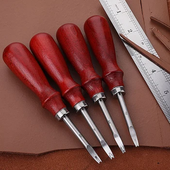 1шт 0.8/1.0/1.2/1.5 скошенный кожаный край мм, нож для снятия фаски, режущий ручной инструмент для рукоделия с деревянной ручкой, Инструменты для поделок