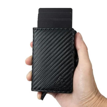2023, Мужской кошелек из углеродного волокна с защитой от RFID, металлический минималистичный кошелек для кредитных карт, Тонкий алюминиевый кошелек для мужчин