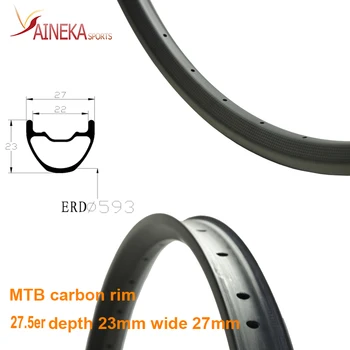 27.5er 650b AM all mountain carbon MTB Диски глубиной 23 мм шириной 27 мм Бескамерные диски для колесной пары caronb подходят для велосипедных карбоновых колес