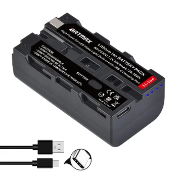 2800 мАч Порт зарядки USB-C Аккумулятор NP F550 для аккумулятора NP-F Светодиодная подсветка для видеосъемки, подсветка камеры, панельная лампа для фотосъемки
