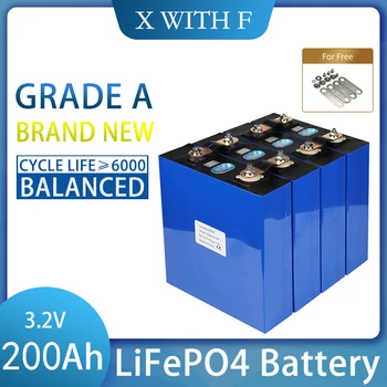 3,2 V 200Ah LiFePO4 Аккумуляторный блок 4шт Класса A Совершенно Новый Литий-Железо-Фосфатный Аккумулятор Полной емкости 100%