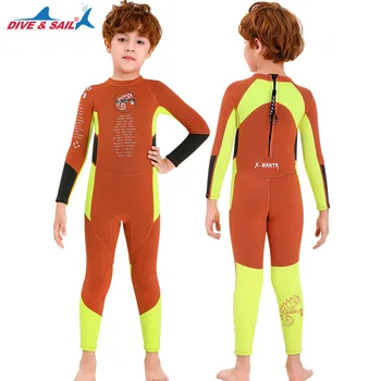 3 ММ неопреновый гидрокостюм для девочек, водолазный костюм, толстый морозостойкий солнцезащитный гидрокостюм, цельный комплект, детский купальник для серфинга и подводного плавания
