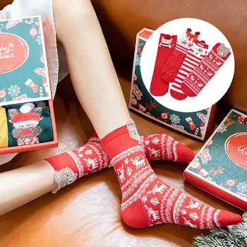 4 пары Носков, Рождественские Носки, сохраняющие тепло, Носки из чистого хлопка Для взрослых, Универсальные носки для Рождественского фестиваля для повседневной носки, подарок на Новый год 2023