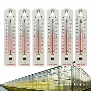 6ШТ Белый пластиковый термометр Точный Прочный Настенный для измерения температуры в помещении и на улице, Измеритель температуры в офисе, Измерительные инструменты