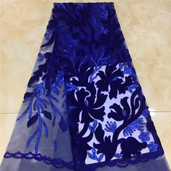 8 цветов кружевной ткани с пайетками 2SU-6607, вышитое французское кружево с бархатными цветами, кружевная ткань для свадьбы