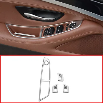 ABS Хромированная Отделка Панели Кнопок Внутреннего Окна BMW 5 Серии f10 520 525 2011-2017 Для Левостороннего Водителя, Стайлинг Автомобиля, 4 шт./компл.