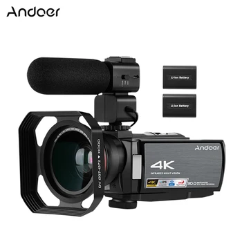 Andoer 4K WiFi Цифровая Видеокамера Camcorder DV Recorder 30MP 16X Ночная с Батарейками Широкоугольный Объектив Микрофон
