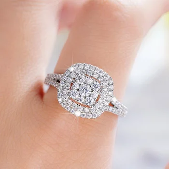 CAOSHI Стильное кольцо серебряного цвета для помолвки, Модная леди, Великолепные блестящие Циркониевые аксессуары для пальцев, неподвластные времени украшения