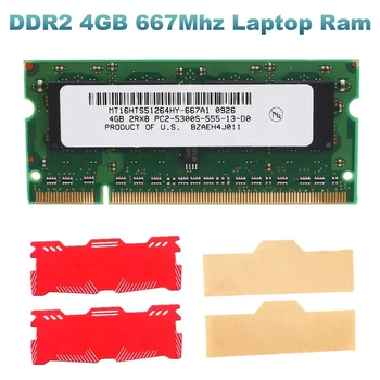 DDR2 4 ГБ Оперативной Памяти Ноутбука + Охлаждающий Жилет 667 МГц PC2 5300 SODIMM 2RX8 200 Контактов Для Памяти Ноутбука Intel AMD