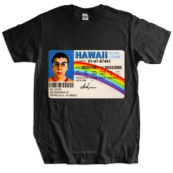 Homme футболка летняя мужская футболка Mclovin id card superbad geek Мужская Хлопковая футболка унисекс, футболки для подростков, крутые топы