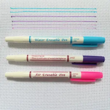 JHG Двухсторонняя Синяя стираемая водой ручка Фиолетовый Тканевый маркер Ручка для рисования Розовая Воздушная Стираемая ручка Текстильные маркеры Швейные принадлежности