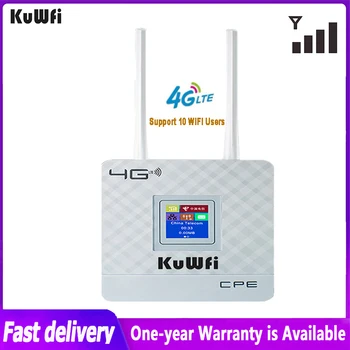 KuWFi 4G Wifi Маршрутизатор 150 Мбит/с LTE Беспроводной Маршрутизатор WAN/LAN RJ45 Со Слотом Для SIM-карты, Двумя Внешними Антеннами, Поддерживает 10 Пользователей WiFi