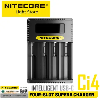 NITECORE Ci4 Четыре Слота Интеллектуального Зарядного Устройства USB-C 18 Вт QC PD Быстрое Превосходное Зарядное Устройство Для IMR Li-ion 18650 14500 26650 AA AAA