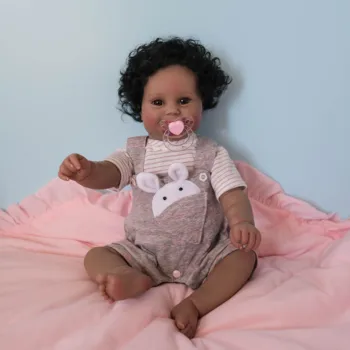 NPK 50-сантиметровая Силиконовая Водонепроницаемая кукла Reborn Maddie для всего тела из Темно-коричневой Черной Кожи Ручной Росписи с видимыми Венами