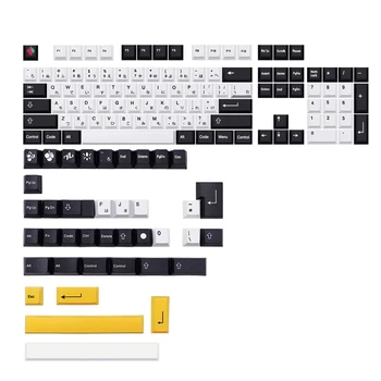 R9JA 143 Клавиши/набор Черно-Белых Клавишных Колпачков С Подкладкой Из ПБТ-Красителя Для Механической Клавиатуры MX Switch Keycap Cherry Profile Японский Английский