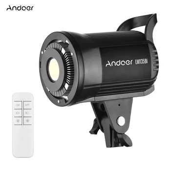 RU Andoer LM135Bi LED Photography Fill Light 135 Вт Студийный Видеосвет 3000-5600 К Bowens Mount Запись с Непрерывным управлением освещением