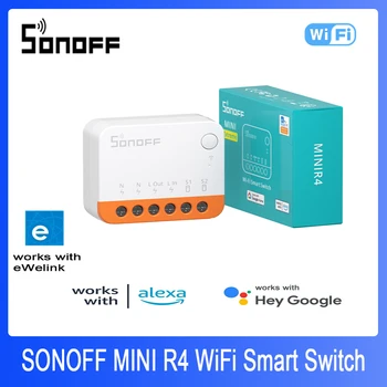 SONOFF MINI R4 WiFi Smart Switch Wi-Fi 2-полосный переключатель Умный Дом Работает eWeLink-Пульт дистанционного управления R5 S-MATE с беспроводным управлением Alexa Google Home