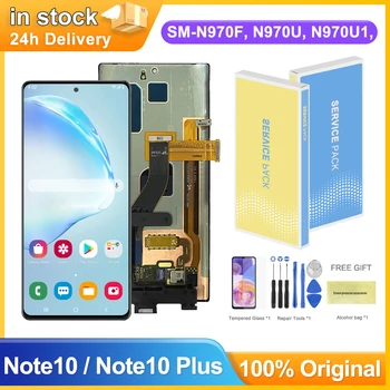 Super AMOLED Дисплей для Samsung Galaxy Note 10 Plus N975F ЖК-дисплей с Сенсорным Экраном и Цифровым Преобразователем в сборе для Samsung Galaxy Note10
