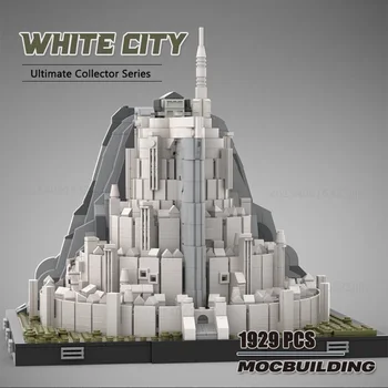 The Rings Movie MOC Building Block White City Architecture Collection Технология сборки кирпичей, игрушки-головоломки, подарки