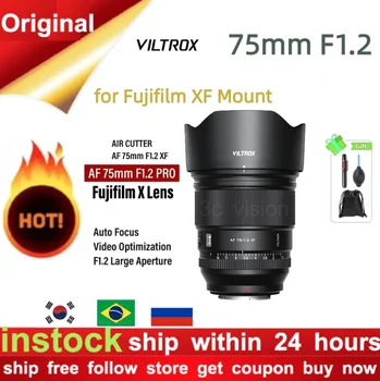 VILTROX 75mm F1.2 Объектив Fuji PRO с Автофокусом и Большой диафрагмой, Основной Объектив для камер Fujifilm XF Mount, Объективы Fuji XT4 XT5 XPRO1 XA7