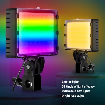 VL-144 RGB светодиодный видеосвет Для фотосъемки с регулируемой яркостью, Заполняющая камера, Панель освещения для красоты, видеоблог, Прямая трансляция, Красочная лампа