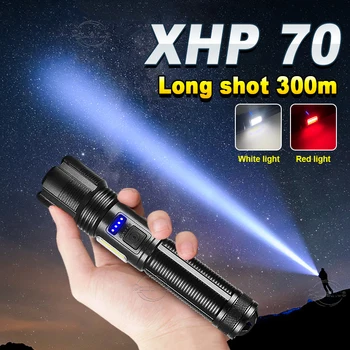 XHP 70 Ультра Мощный Факел Высокой Мощности Светодиодные Фонари-Вспышки Кемпинг Самооборона EDC Lanterna Зарядные Фонари Zoom Водонепроницаемый