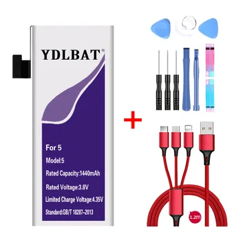 YDLBAT Аккумулятор Большой Емкости 1440 мАч для iPhone 5 для iphone5 бесплатные Наборы Инструментов + Наклейка на аккумулятор