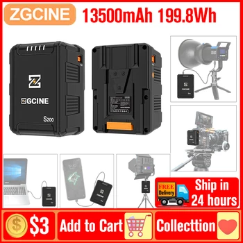 ZGCINE ZG S200 V Mount Battery 13500 мАч Литиевая Батарея с V-Образным Замком Быстрая Зарядка для Зеркальных Камер Смартфонов Ноутбуков Видеосигналов