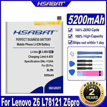 Аккумулятор HSABAT BL296 5200 мАч для Аккумуляторов Lenovo Z6 L78121 Z6pro /Z6 pro L78051