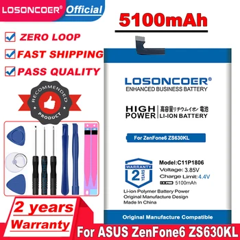 Аккумулятор LOSONCOER 5100mAh C11P1806 для ASUS ZenFone 6 ZS630KL Battery