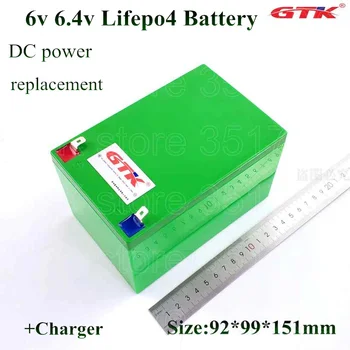 Аккумуляторная батарея lifepo4 большой емкости 6V 20Ah 2s 6.4V 40Ah для свинцово-кислотной замены солнечной электрической машинки для малышей + зарядное устройство 2A