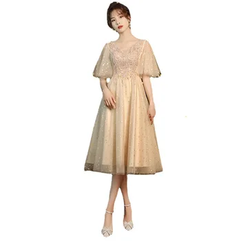 Вечернее платье для Женщин 2023 Весна/Лето New Day Banquet Средней Длины Slim Fit Женское Платье