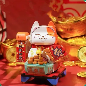 Городское творчество 2022 года, китайский Новый год, китайская модель Lucky Cat, строительные блоки, Кирпичи, детские игрушки