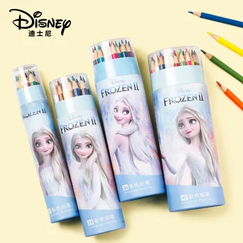 Двухцветный карандаш Disney 12/24/36/48 Масляный детский цветной карандаш для рисования граффити в начальной школе, ручка для рисования, канцелярский набор