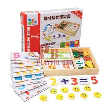 Деревянные развивающие игрушки для детей раннего возраста, интересная цифровая обучающая коробка, обучающая распознаванию арифметика digital ca