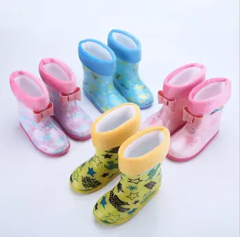 Детские непромокаемые ботинки для девочек, непромокаемые ботинки для мальчиков, водонепроницаемая детская нескользящая водонепроницаемая обувь, детские непромокаемые ботинки Four Seasons, съемные