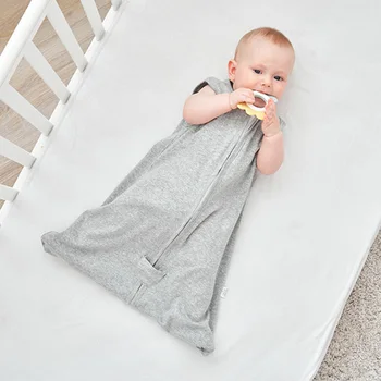 Детский хлопчатобумажный спальный мешок без рукавов для лета 0-3 м, Пригодное для носки одеяло, детский спальный мешок, Мягкая удобная пижама, одежда для сна для малышей