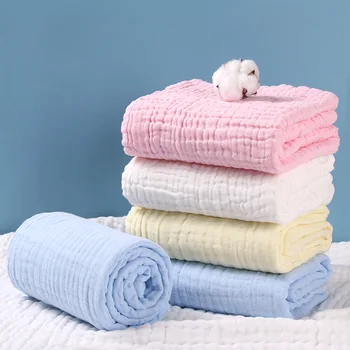 Детское шестислойное марлевое одеяло из чистого хлопка, банное полотенце для новорожденных, стеганое одеяло для пеленания младенцев, халат, полотенца, постельное белье