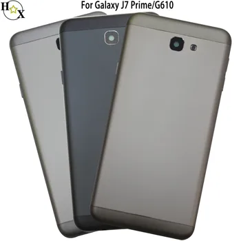 Для Samsung Galaxy J7 Prime G610 Крышка Батарейного Отсека Корпус Телефона Задняя Крышка Дверцы Корпуса Со Стеклом Камеры и Ключом включения