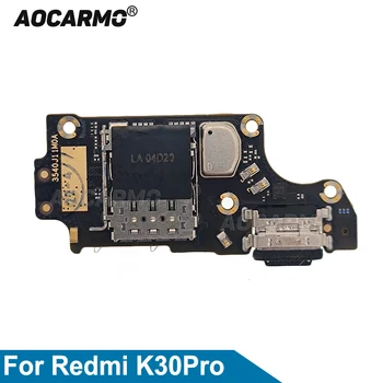 Док-станция для зарядного устройства с USB-портом Aocarmo с устройством чтения SIM-карт и основным гибким кабелем для Xiaomi Redmi K30 Pro, запасные части