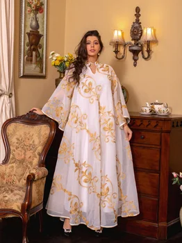 Дубайская Абайя, Традиционные Арабские платья для женщин, Саудовско-Кувейтская Вечерняя Джалабия, Мусульманская мода, Кафтан из Марокко, Рамадан