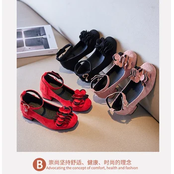 Женская кожаная обувь обувь принцессы детские туфли на высоком каблуке 2023 весна и лето новая корейская версия однотонной обуви student p