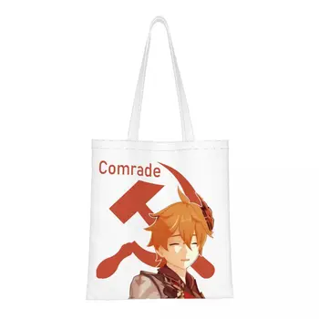 Женские сумки через плечо Comrade Childe Genshin Impact, сумка через плечо в стиле харадзюку, модная сумка большой вместимости, повседневная сумка для покупок, Шоппер