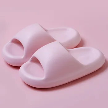 Женские тапочки-подушки на толстой платформе, летние пляжные сандалии с мягкой подошвой Eva Cloud Slides, женские домашние нескользящие тапочки для ванной