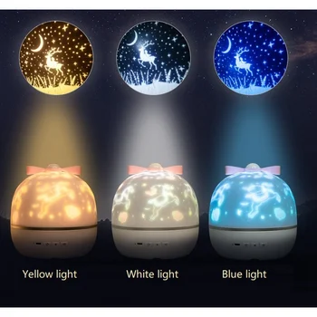 Звезды Звездное Небо светодиодный Ночник Лунный Проектор детская светодиодная настольная лампа Красочная Вращающаяся Вращающаяся Проекционная лампа