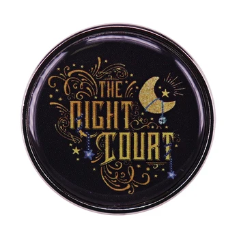 Значок ACOTAR The Night Court с изображением Луны и Звездного неба, Книжные украшения Novel ACOWAR