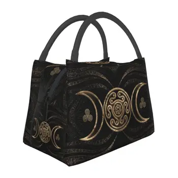 Изготовленные на заказ сумки для ланча Hecate Wheel Triple Moon Goddess, женский термоохладитель, изолированный ланч-бокс для работы, пикника или путешествий