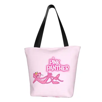 Изготовленные на заказ холщовые сумки для покупок Panthers, женские моющиеся сумки для покупок с мультяшными тотализаторами