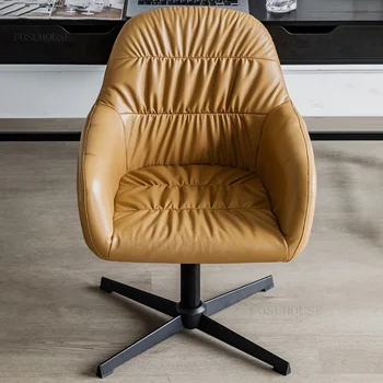 Итальянские современные стулья для домашнего офиса, креативное вращающееся кресло, Минималистичный кабинет, Мягкая подушка, Компьютерное кресло, Офисная мебель